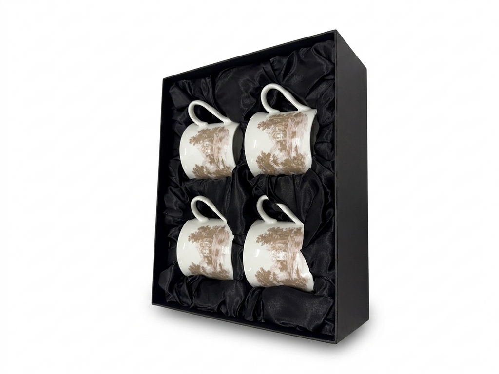 Fine Bone China Mug Set – 4 Premium Coffee Mugs