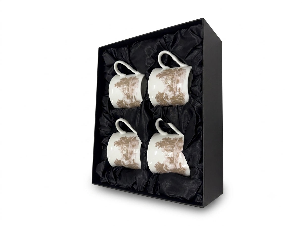 Fine Bone China Mug Set – 4 Premium Coffee Mugs