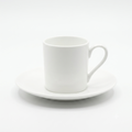 Elegant white fine bone china espresso cup and saucer